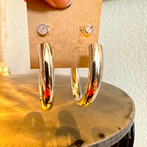 Silver Hoop Earrings by Plunder - Picture 3 of 4